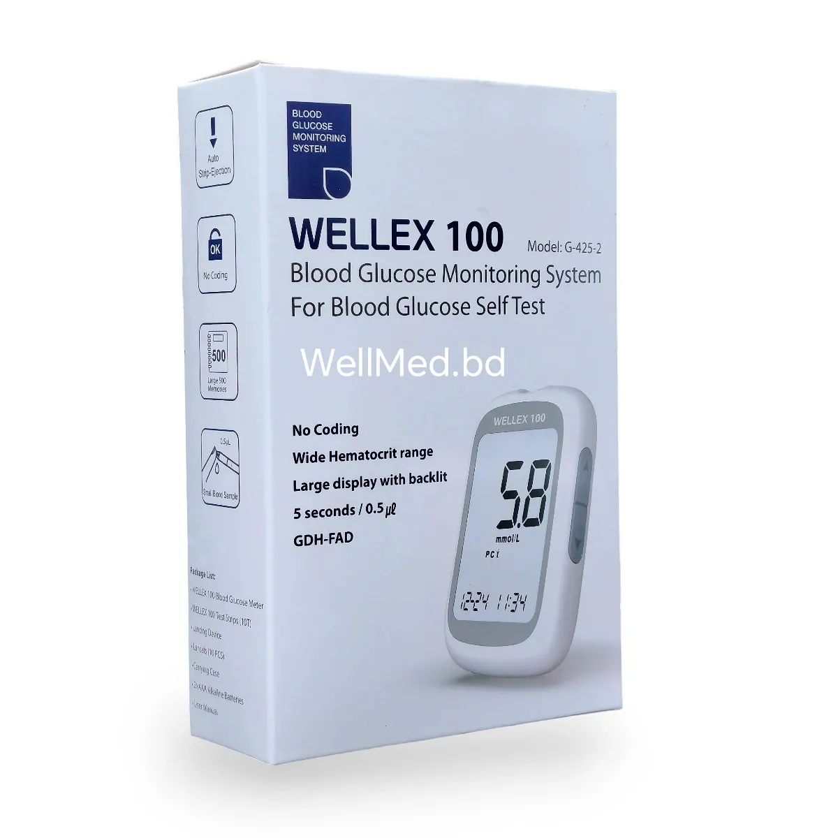 Wellex 100 Blood Glucose Monitoring Set